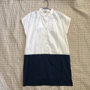 MADEWELL color block shirt dress